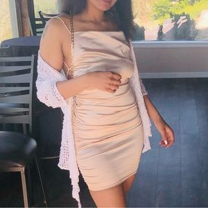 Rose gold silk shein dress